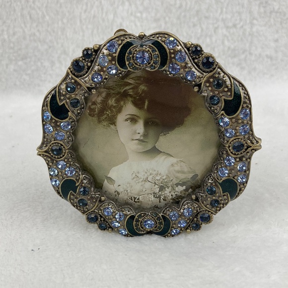 Tizo Petite Swarovski Crystal Embellished Enamel Photo Frame 3” - Picture 1 of 9